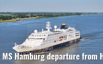 MS Hamburg departure from Hamburg, Elbe river 25.06.2024