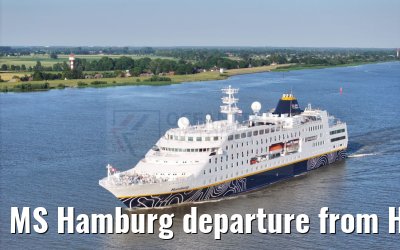 MS Hamburg departure from Hamburg, Elbe river 25.06.2024