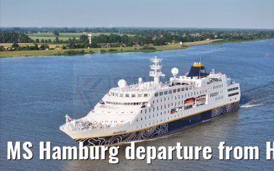 MS Hamburg departure from Hamburg, Elbe river 25.06.2024