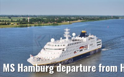MS Hamburg departure from Hamburg, Elbe river 25.06.2024