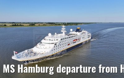 MS Hamburg departure from Hamburg, Elbe river 25.06.2024