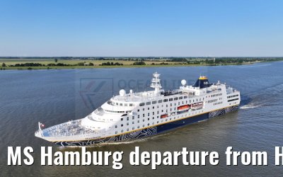 MS Hamburg departure from Hamburg, Elbe river 25.06.2024