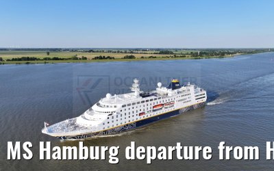 MS Hamburg departure from Hamburg, Elbe river 25.06.2024