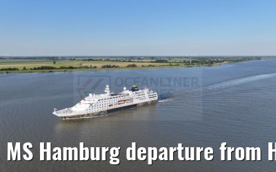 MS Hamburg departure from Hamburg, Elbe river 25.06.2024