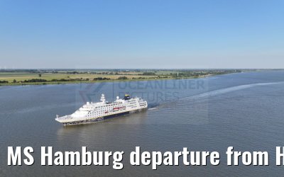 MS Hamburg departure from Hamburg, Elbe river 25.06.2024