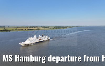 MS Hamburg departure from Hamburg, Elbe river 25.06.2024