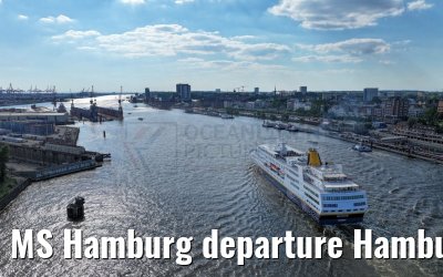 MS Hamburg departure Hamburg, Elbphilharmonie and Landungsbruecken 25.06.2024