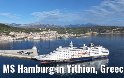 MS Hamburg in Yithion, Greece 27.04.2024