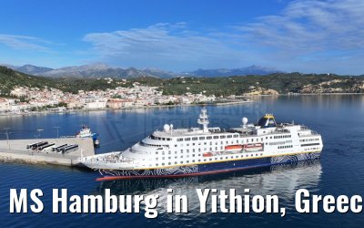 MS Hamburg in Yithion, Greece 27.04.2024