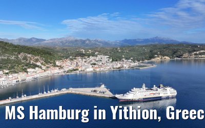 MS Hamburg in Yithion, Greece 27.04.2024