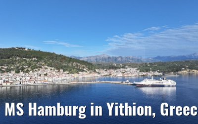 MS Hamburg in Yithion, Greece 27.04.2024