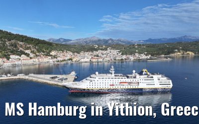 MS Hamburg in Yithion, Greece 27.04.2024