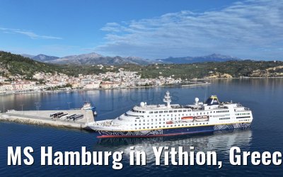 MS Hamburg in Yithion, Greece 27.04.2024
