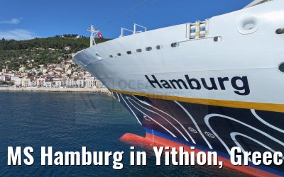 MS Hamburg in Yithion, Greece 27.04.2024