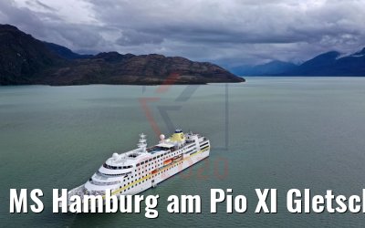 MS Hamburg am Pio XI Gletscher, Patagonien, Chile 04.02.2020