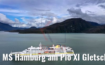 MS Hamburg am Pio XI Gletscher, Patagonien, Chile 04.02.2020