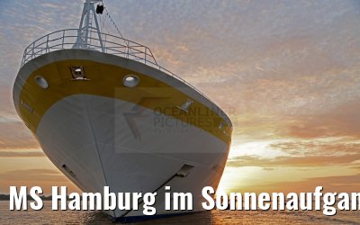 MS Hamburg im Sonnenaufgang vor Cuxiu Muni Amazonas 04.01.2015
