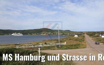 MS Hamburg und Strasse in Red Bay, Labrador, Kanada
