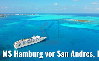 MS Hamburg vor San Andres, Kolumbien 16.02.2019