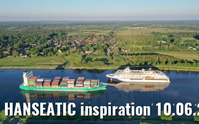 HANSEATIC inspiration 10.06.2021 Nord-Ostsee-Kanal