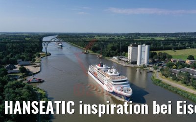 HANSEATIC inspiration bei Eisenbahnhochbrücke Hochdonn 13.08.2020