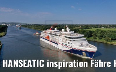 HANSEATIC inspiration Fähre Kudensee mit Hochbrücke Brunsbüttel 13.08.2020