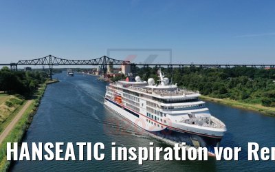 HANSEATIC inspiration vor Rendsburger Hochbrücke 13.08.2020