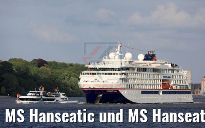 MS Hanseatic und MS Hanseatic nature auf der Elbe 05.05.2019