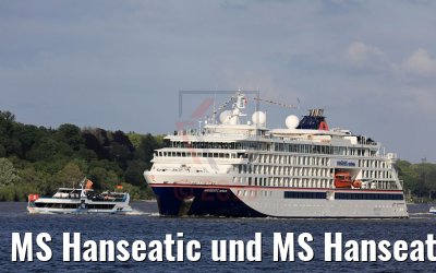 MS Hanseatic und MS Hanseatic nature auf der Elbe 05.05.2019
