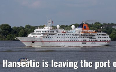Hanseatic is leaving the port of Hamburg 22. June 2016