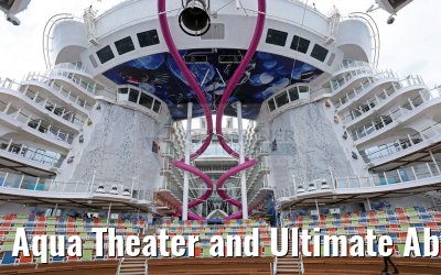 Aqua Theater and Ultimate Abyss Slide view from the stage Harmony of the Seas