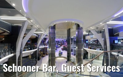 Schooner Bar, Guest Services next to Rising Tide Bar Harmony of the Seas