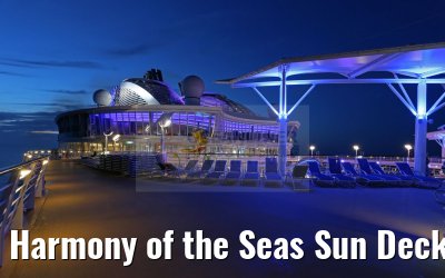 Harmony of the Seas Sun Deck, Coastal Kitchen and Suite Lounge evening view