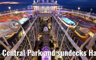 Central Park and sundecks Harmony of the Seas evening view