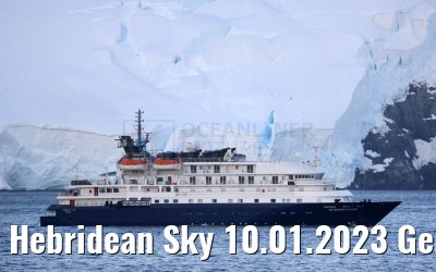 Hebridean Sky 10.01.2023 Gerlache Strait, Antarctica