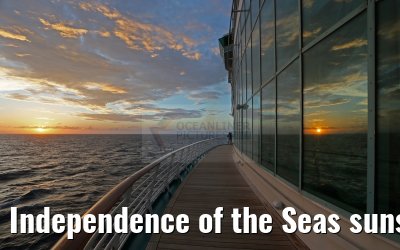 Independence of the Seas sunset from Deck 04
