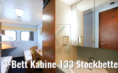3-Bett Kabine 133 Stockbetten Europadeck MS Sofia 3-Bett Kabine 133 Stockbetten Europadeck MS Sofia