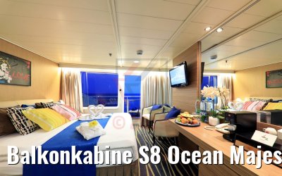 Balkonkabine S8 Ocean Majesty Gesamtansicht Balkonkabine S8 Ocean Majesty Gesamtansicht