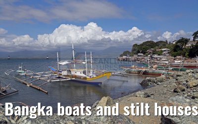 Bangka boats and stilt houses near Puerto Princesa, Palawan Island, Philippines, 16.02.2016 Bangka boats and stilt houses near Puerto Princesa, Palawan Island, Philippines, 16.02.2016