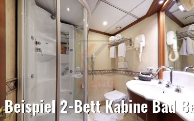 Beispiel 2-Bett Kabine Bad Betten getrennt MS Royal Princess Beispiel 2-Bett Kabine Bad Betten getrennt MS Royal Princess