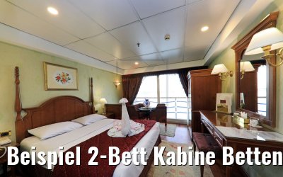Beispiel 2-Bett Kabine Betten zusammen MS Royal Princess Beispiel 2-Bett Kabine Betten zusammen MS Royal Princess