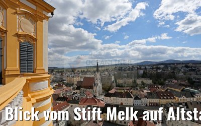 Blick vom Stift Melk auf Altstadt Melk 03.04.2015 Blick vom Stift Melk auf Altstadt Melk 03.04.2015