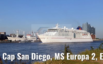 Cap San Diego, MS Europa 2, Elbe Philharmonic Hall, 24.08.2016 Cap San Diego, MS Europa 2, Elbe Philharmonic Hall, 24.08.2016