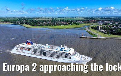 Europa 2 approaching the locks of Brunsbuettel 07.07.2024 Europa 2 approaching the locks of Brunsbuettel 07.07.2024