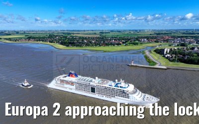 Europa 2 approaching the locks of Brunsbuettel 07.07.2024 Europa 2 approaching the locks of Brunsbuettel 07.07.2024
