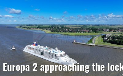 Europa 2 approaching the locks of Brunsbuettel 07.07.2024 Europa 2 approaching the locks of Brunsbuettel 07.07.2024
