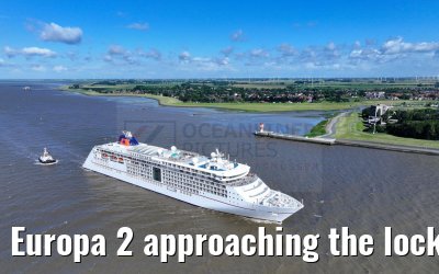 Europa 2 approaching the locks of Brunsbuettel 07.07.2024 Europa 2 approaching the locks of Brunsbuettel 07.07.2024