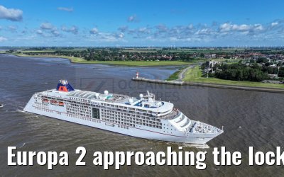 Europa 2 approaching the locks of Brunsbuettel 07.07.2024 Europa 2 approaching the locks of Brunsbuettel 07.07.2024