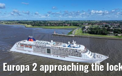 Europa 2 approaching the locks of Brunsbuettel 07.07.2024 Europa 2 approaching the locks of Brunsbuettel 07.07.2024