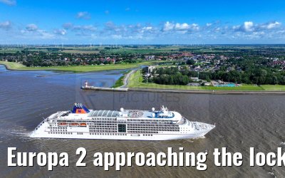 Europa 2 approaching the locks of Brunsbuettel 07.07.2024 Europa 2 approaching the locks of Brunsbuettel 07.07.2024